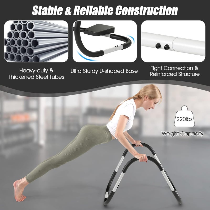 GYMAX Ab Cruncher, Abdominal Trainer Sit up Assistant Roller with Padded Headrest, Fitness Exercise Training Machine for Core Muscle, Home Gym Portable Ab Mat Trainer (White) - Image 5